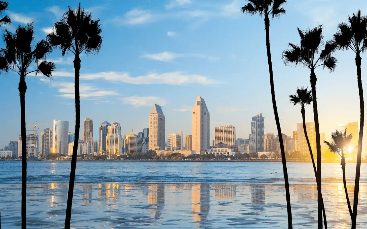 San Diego waterfront and skyline with downtown buildings