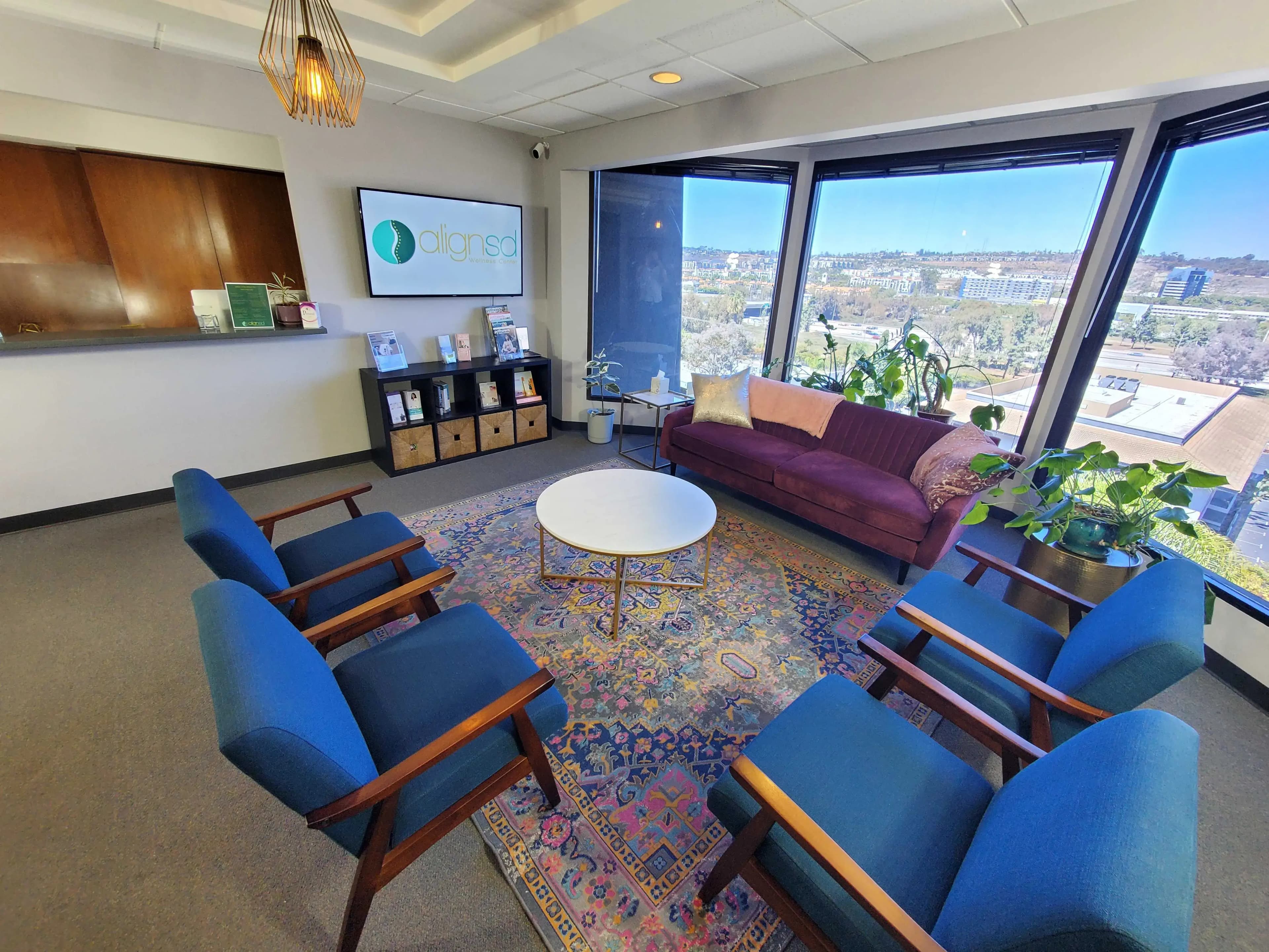Align San Diego Family Chiropractic waiting area - perfect for hosting events